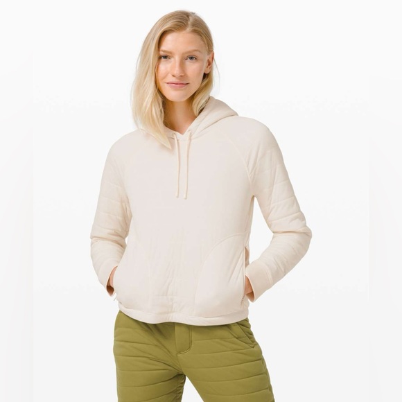 lululemon athletica Jackets & Blazers - Lululemon Dynamic Movement Hoodie Light Ivory, Size 4, Excellent Condition